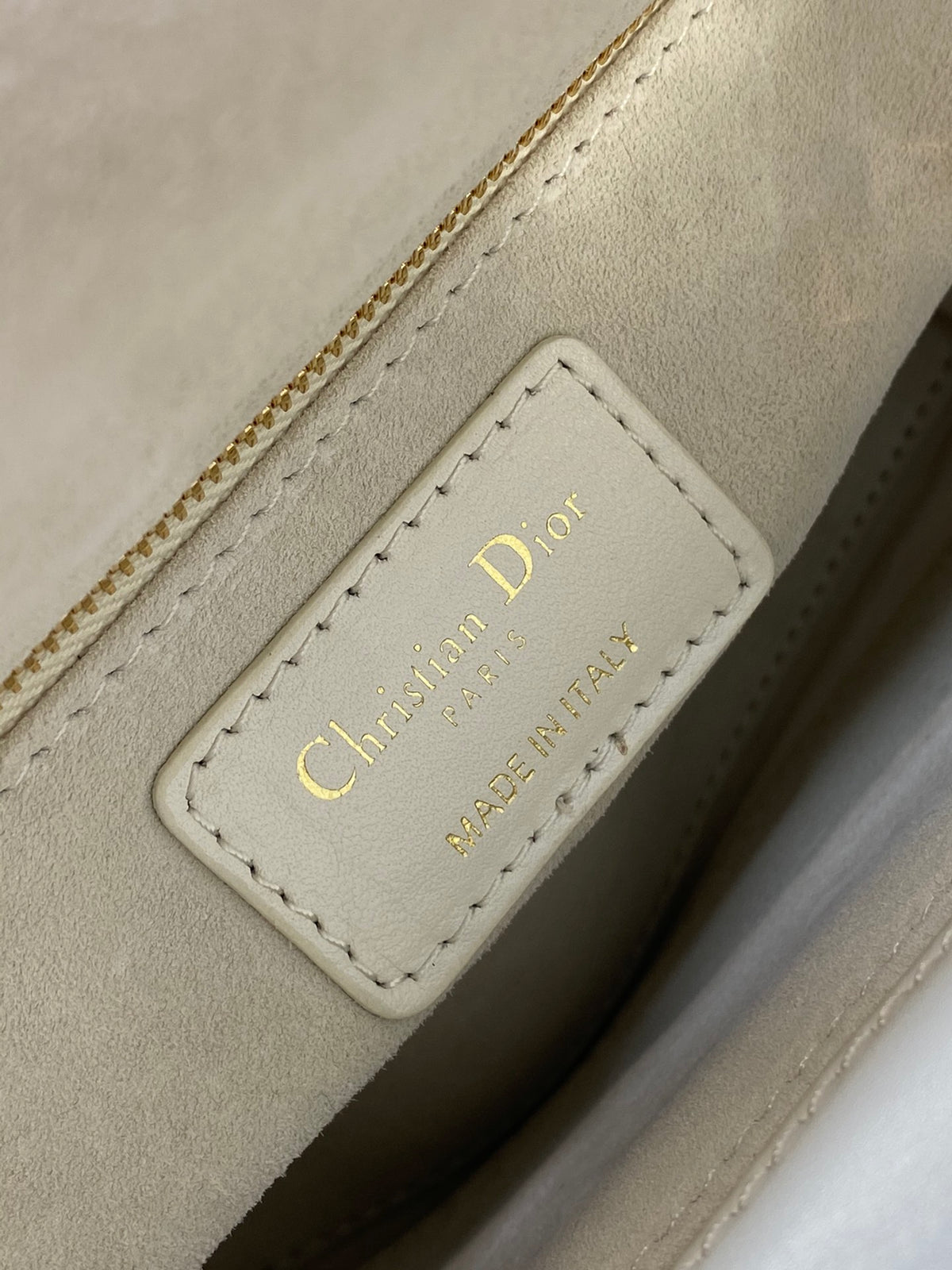 Dior White Quilted Leather Top Handle Handbag with Gold Hardware