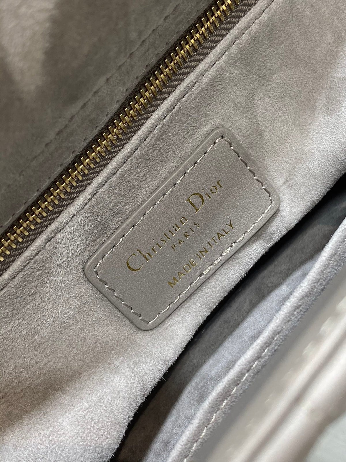 Christian Dior Lady Dior My ABCDior Bag - Grey Cannage Lambskin with Gold-Finish Metal Hardware