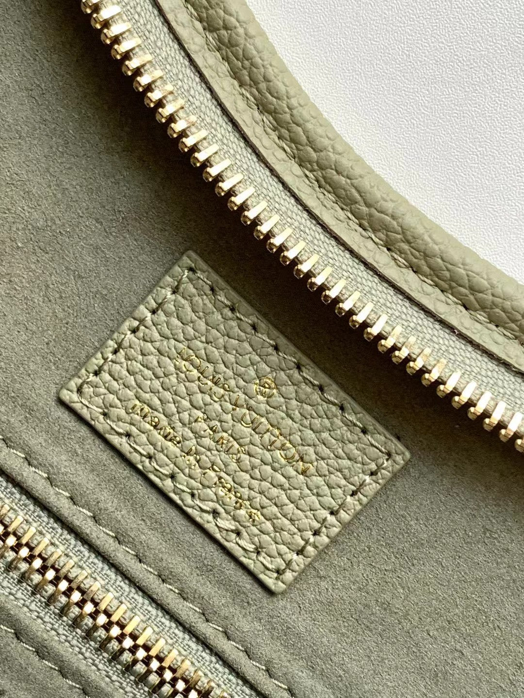 Louis Vuitton Elegant Sage Green Floral Monogram Leather Shoulder Bag