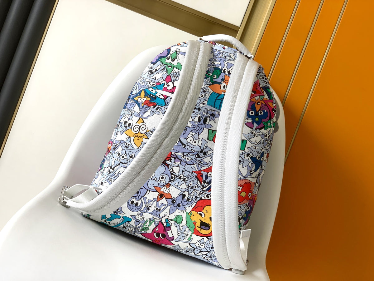 Louis Vuitton x Virgil Abloh White Monogram Trio Backpack - Zoom with Friends Collection