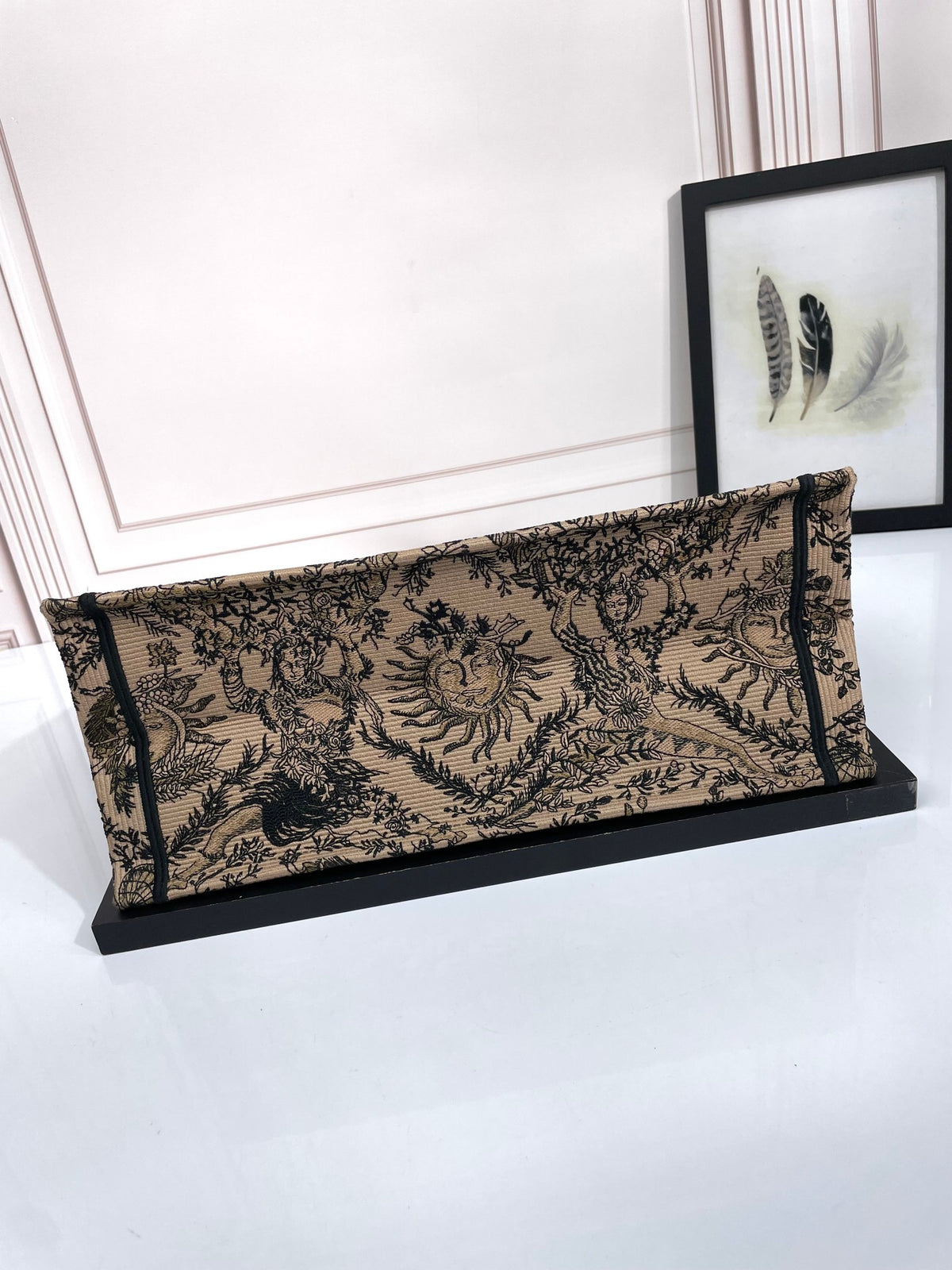 Dior Vintage Celestial Sun Embroidered Canvas Tote Bag
