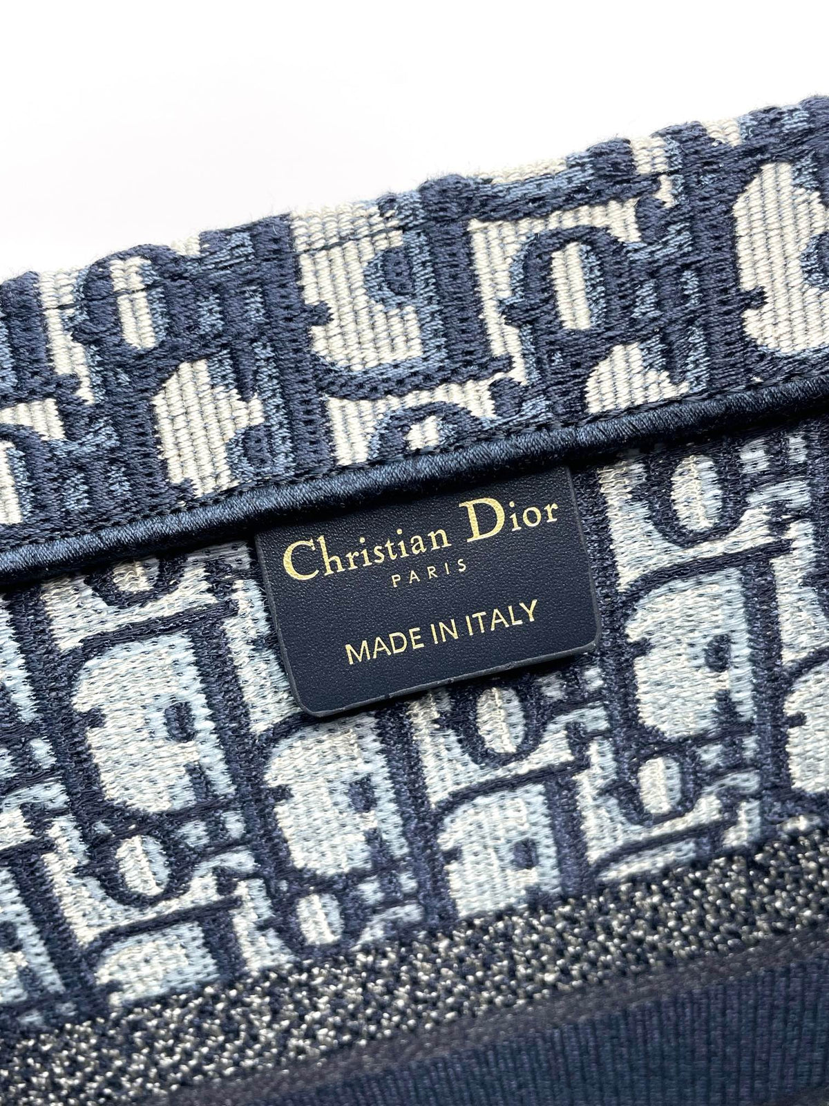 Christian Dior Book Tote - Blue Dior Oblique Embroidery