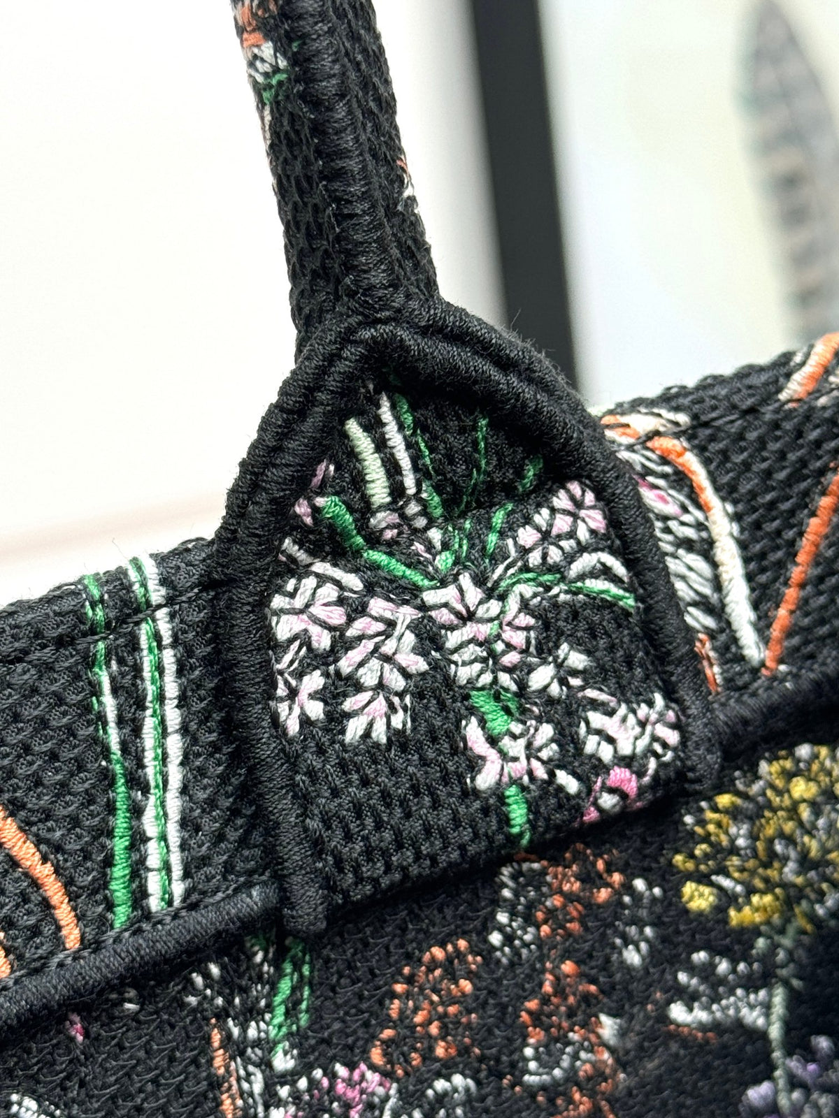 Dior Black Embroidered Wildflower and Dragonfly Canvas Tote Bag