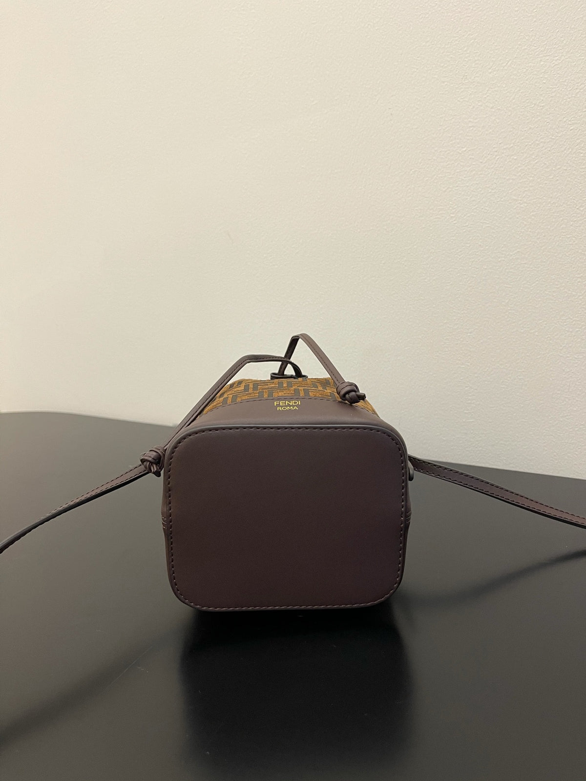 Fendi Mon Tresor Mini FF Motif Canvas Bucket Bag - Brown