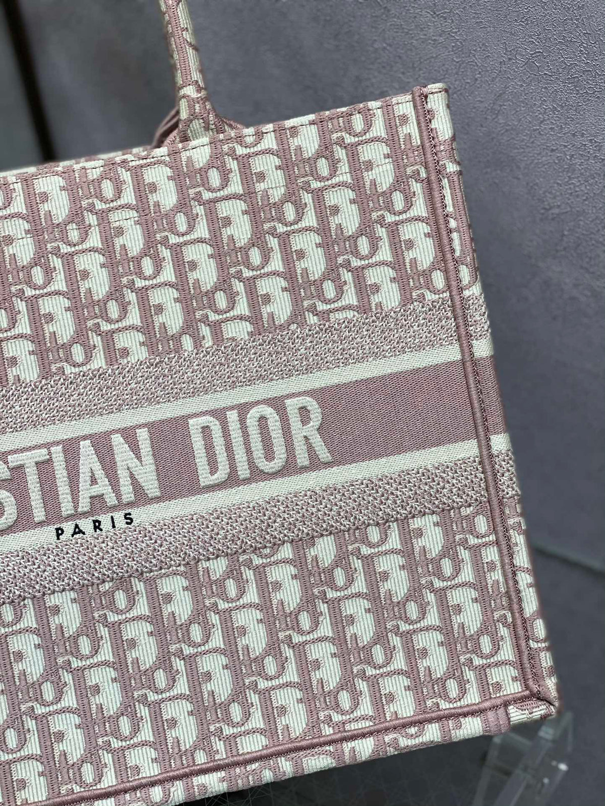 Christian Dior Medium Book Tote - Pink Dior Oblique Embroidery