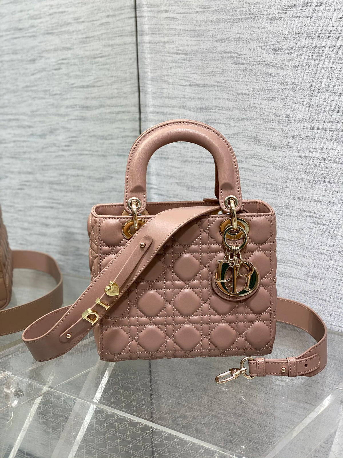 Christian Dior Lady Dior My ABCDior Small Bag - Rose Des Vents Cannage Lambskin