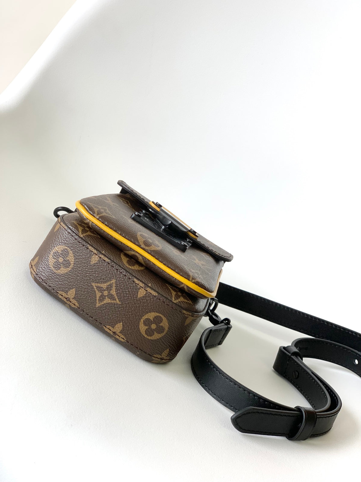 Louis Vuitton S-Lock Vertical Wearable Wallet Monogram Macassar Canvas
