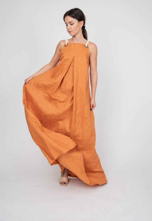 Linen Kaftan Dress/Linen Maxi Dress/Summer Maxi Dress/Linen Dress/Loose Linen Dress/Kaftan Maxi Dress/Beach Dress/Linen Summer Dress/F2341