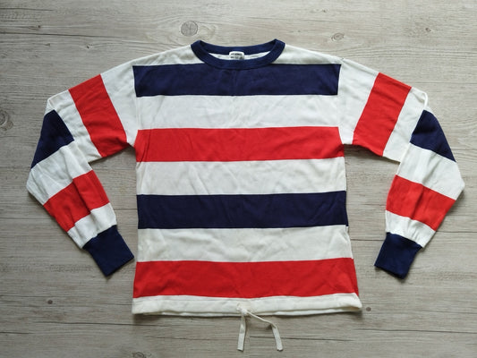 Vintage Striped Cotton Top: Red, White & Navy, Size XS/S