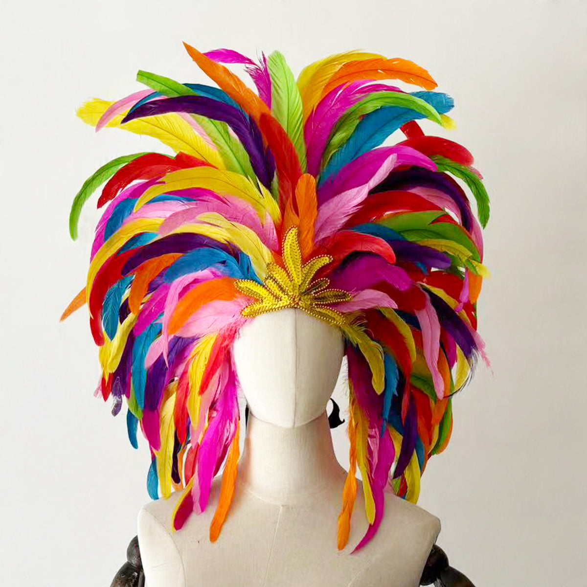 Carnival Headpiece/Gatsby Flapper Headband/Samba Party Crystal Headband /Carnival Feather Shoulder Piece/Epaulet Feather wings Samba costume