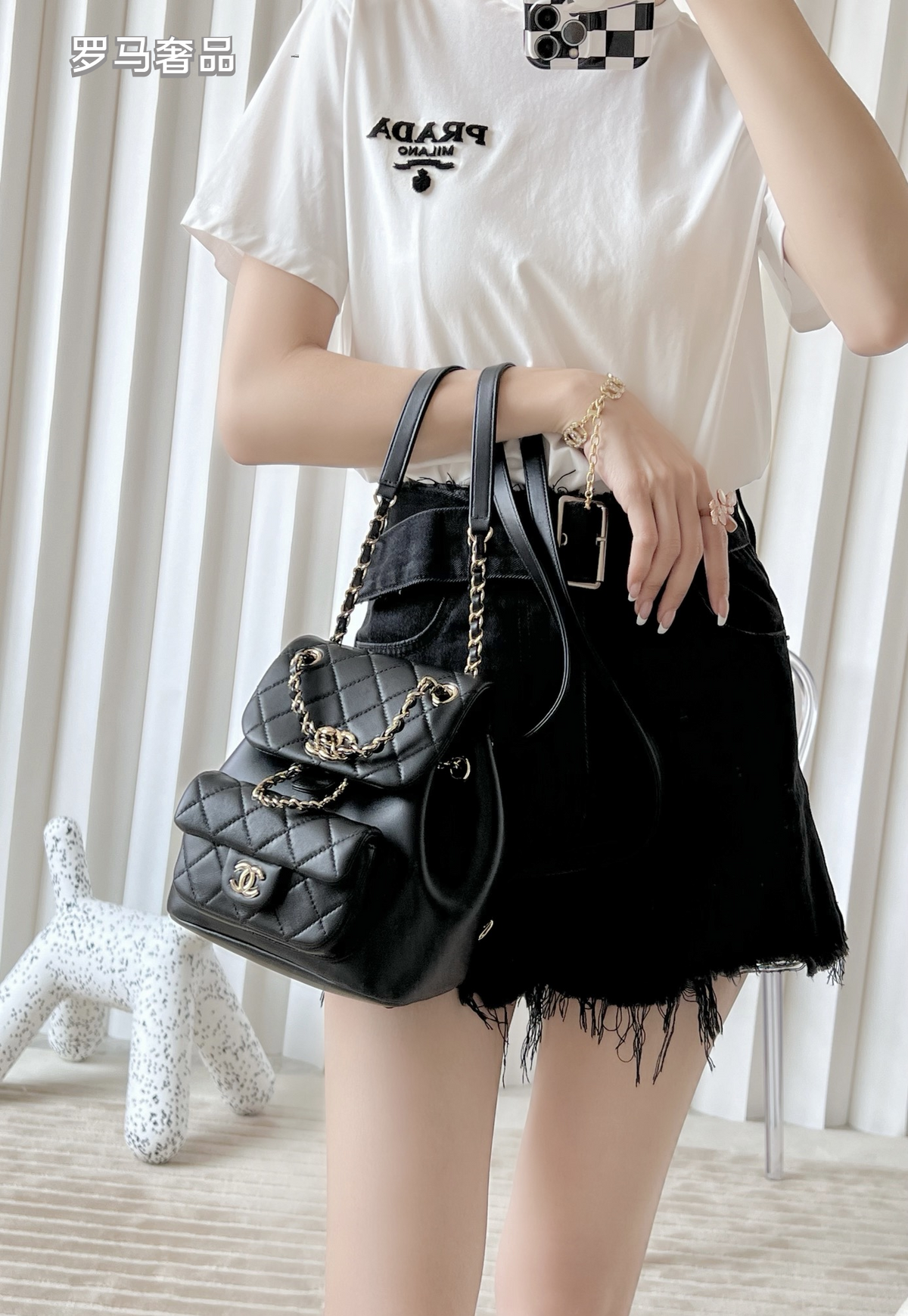 Chanel Urban Spirit Quilted Lambskin Backpack - Black with Silver-Tone Hardware