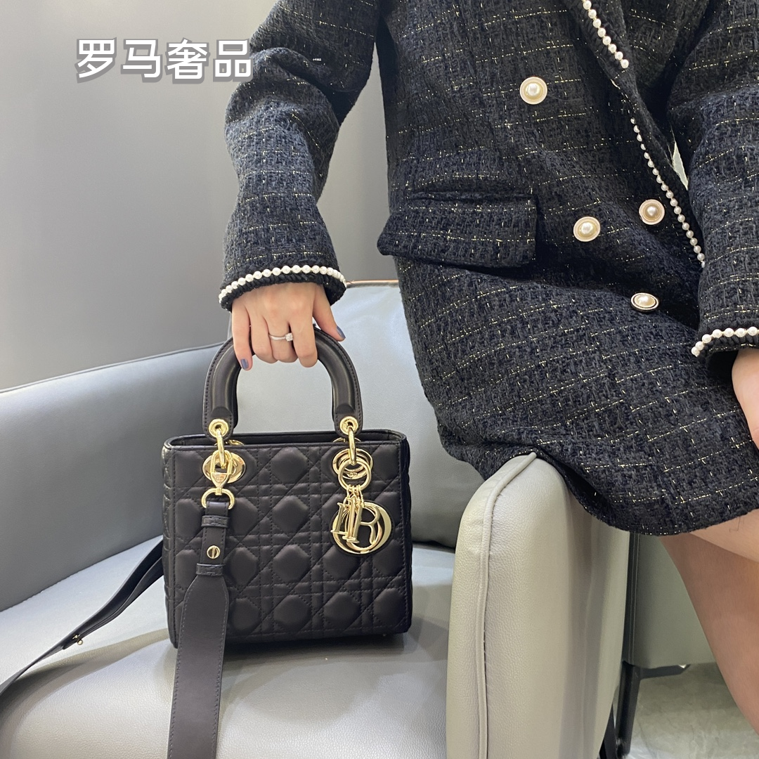 Dior Classic Beige Quilted Leather Top Handle Handbag with Gold Hardware