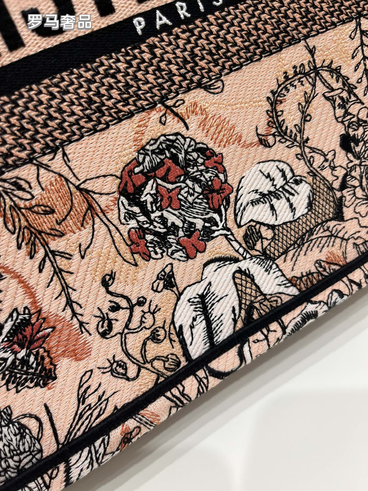 Dior Vintage Botanical Tapestry Canvas Tote Bag Floral Handbag
